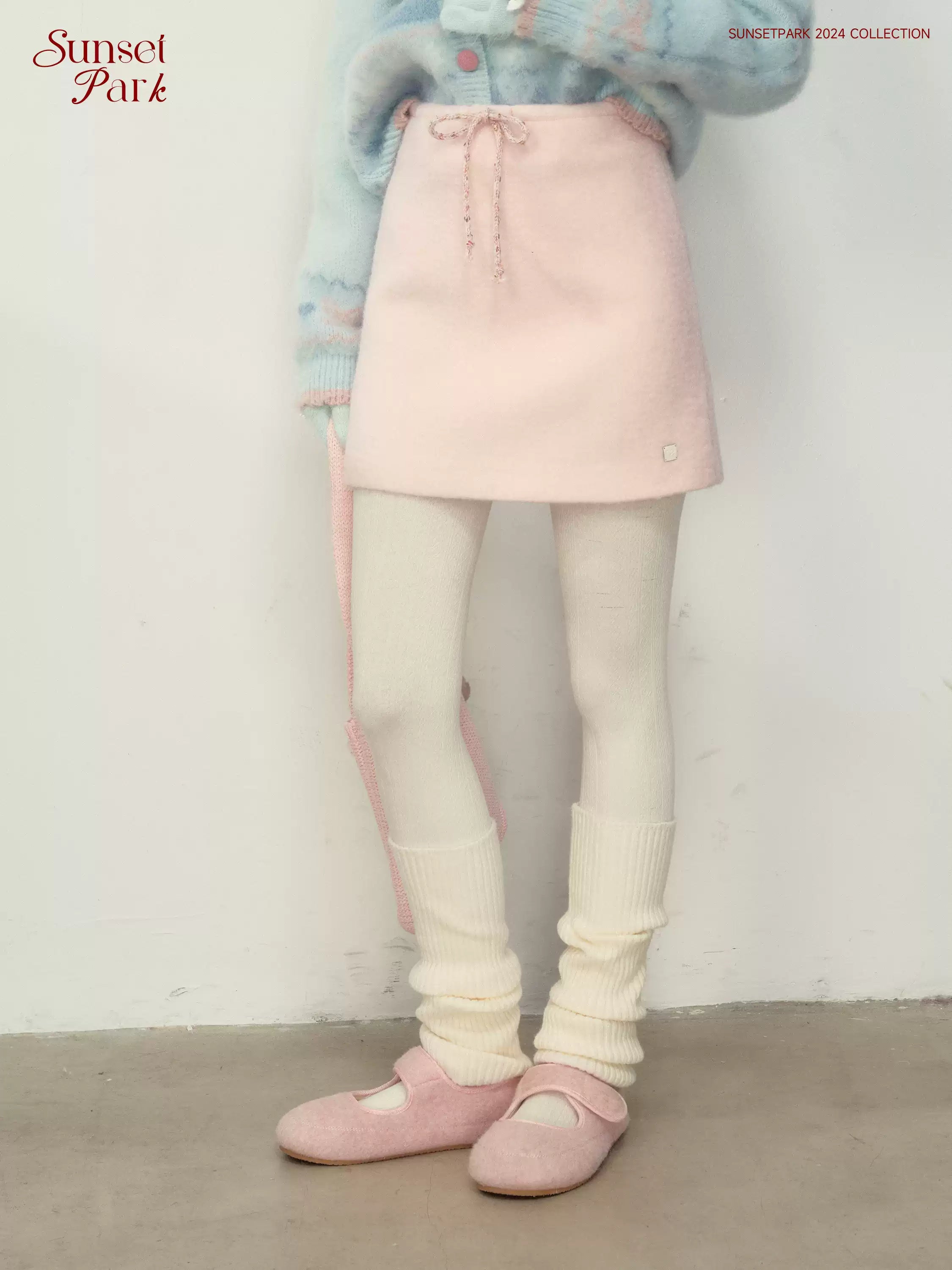 SunsetPark Warm Pink Winter Wool Skirt