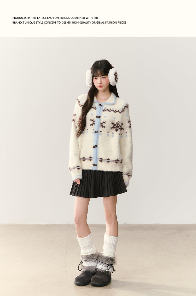 UMOUMO ハイウエストのマッシュルームプリーツミディスカート、レースとリボンのトリム、体型を美しく見せるAラインプリーツスカート