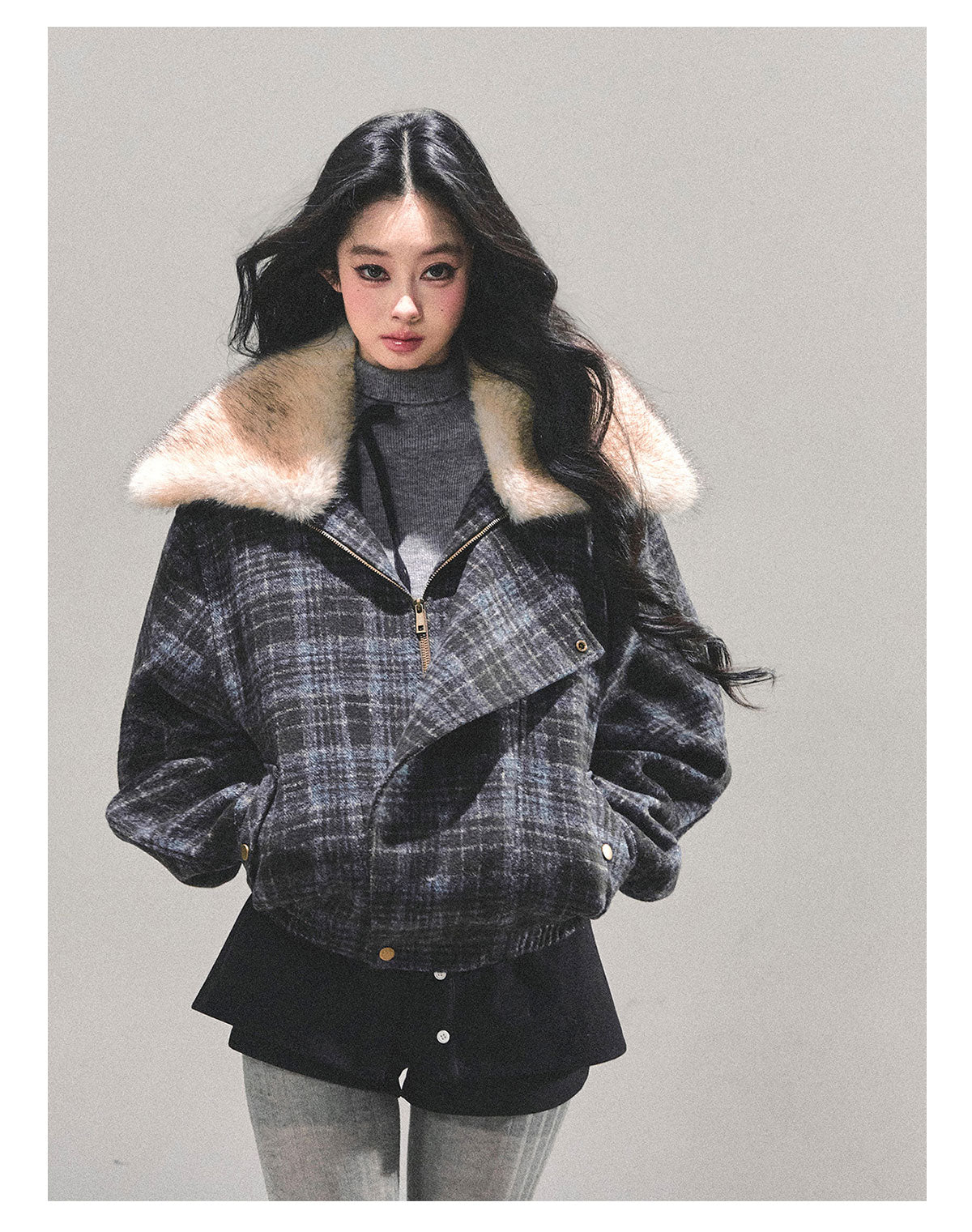 SHAOYEYAN Aomalm Women's Hepburn "She's Not as Dazzling as Fireworks" Thick Plaid Quilted Coat Winter Loose Coat