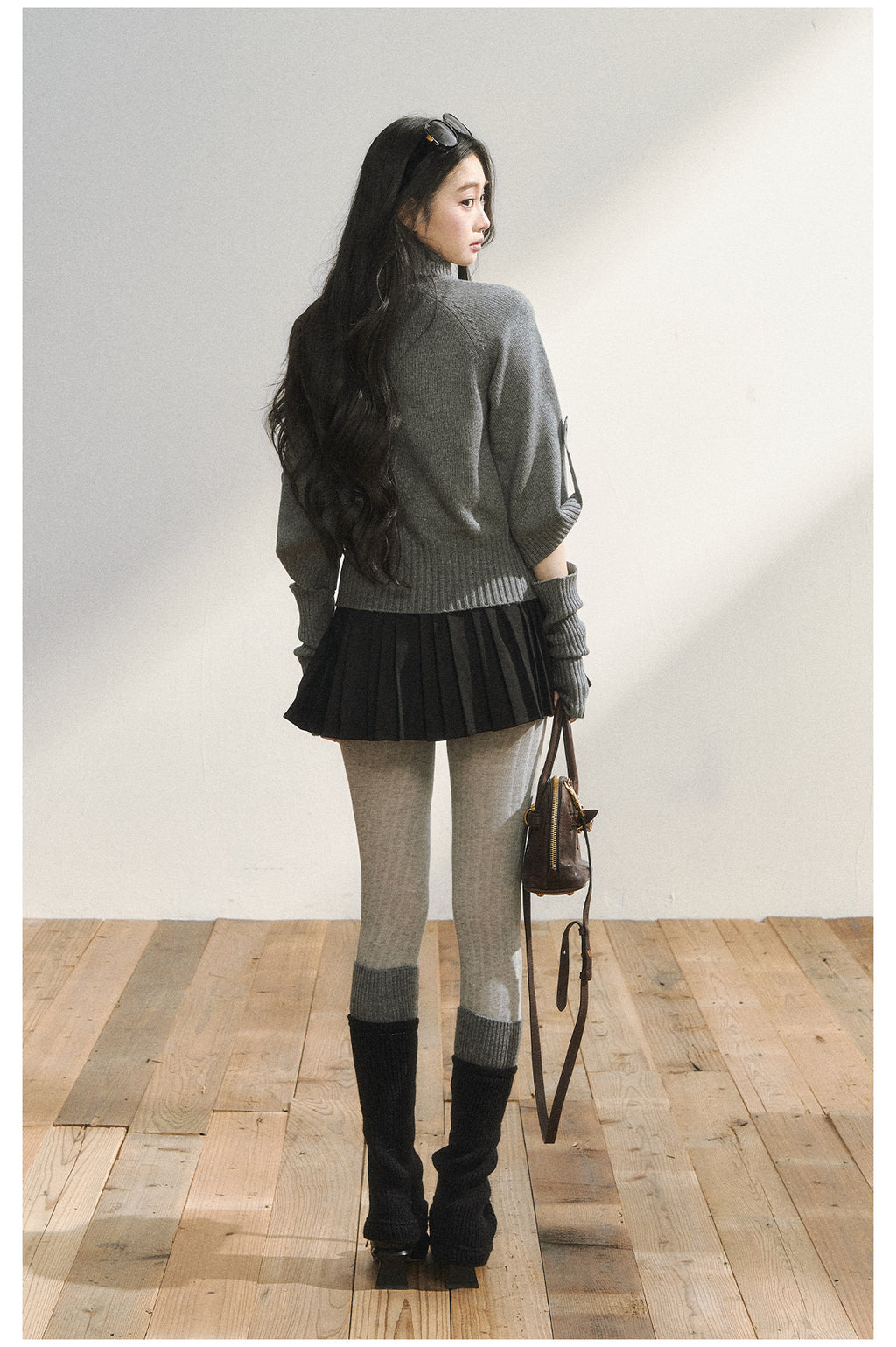 7SHIFTIN Original Design classic diamond pattern half-sleeved knit sweater, student style, slim fit