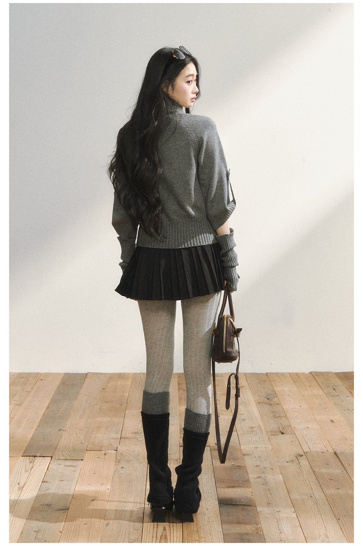 7SHIFTIN Original Design classic diamond pattern half-sleeved knit sweater, student style, slim fit