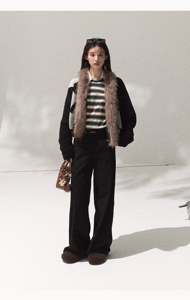 OAKMOO "Tangible Gift" - Women's Loose Cardigan with Raccoon Collar, Thick and Warm Coat.