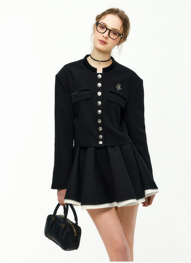 Genuine IKyou high-end black jacket for women spring, new style, IKYOU short slim vest
