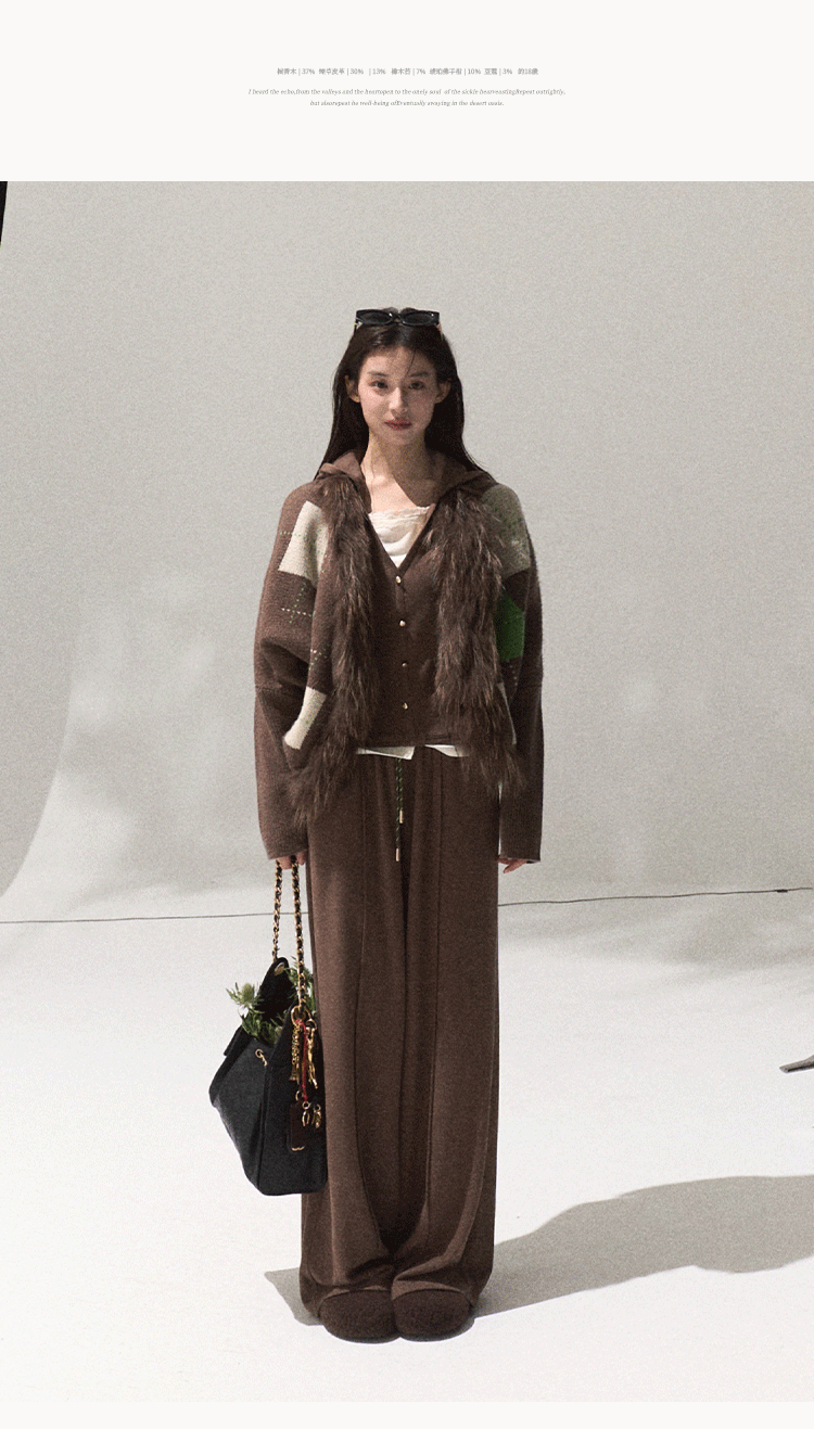 OAKMOO "Tangible Gift" - Women's Loose Cardigan with Raccoon Collar, Thick and Warm Coat.