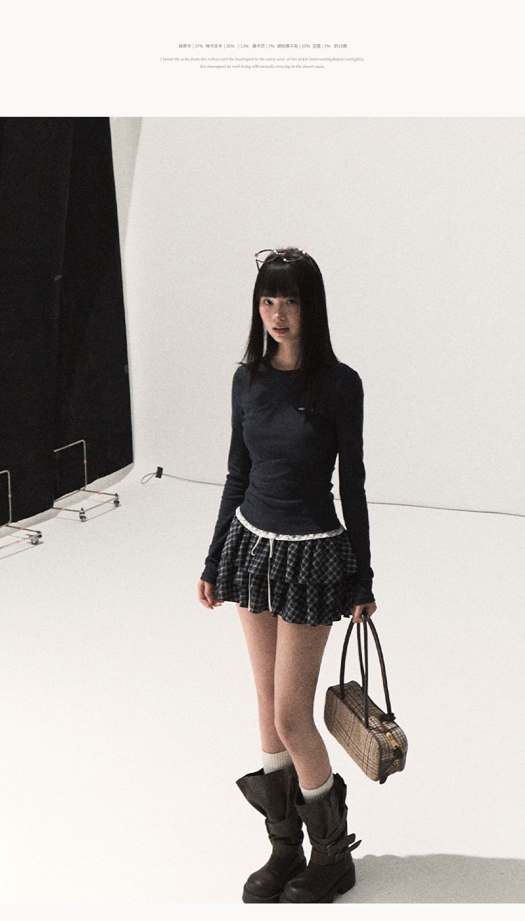 OAKMOO Elastic waistband lace long sleeve T-shirt OAKMOO/"See Yourself and Good Weather" (Sale)