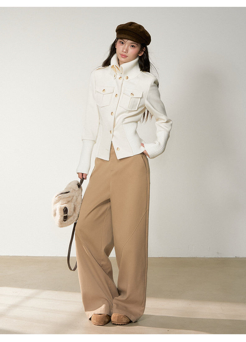 Soote Season Original Classic High Waisted Corduroy Cropped Coat