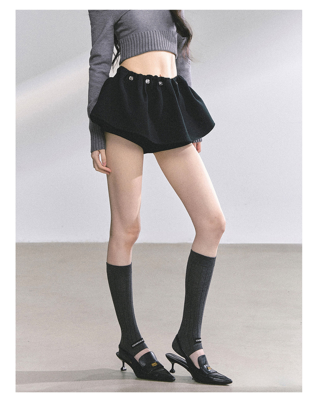 SHAOYEYAN Aomalm "Wild Model Legs" French wool midi skirt, women's autumn high-waisted A-line skirt