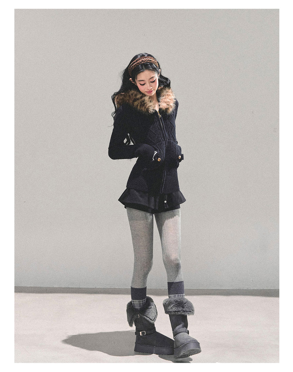 SHAOYEYAN "Only she wentby" - Women's winter American style hooded long sleeve cardigan sweater