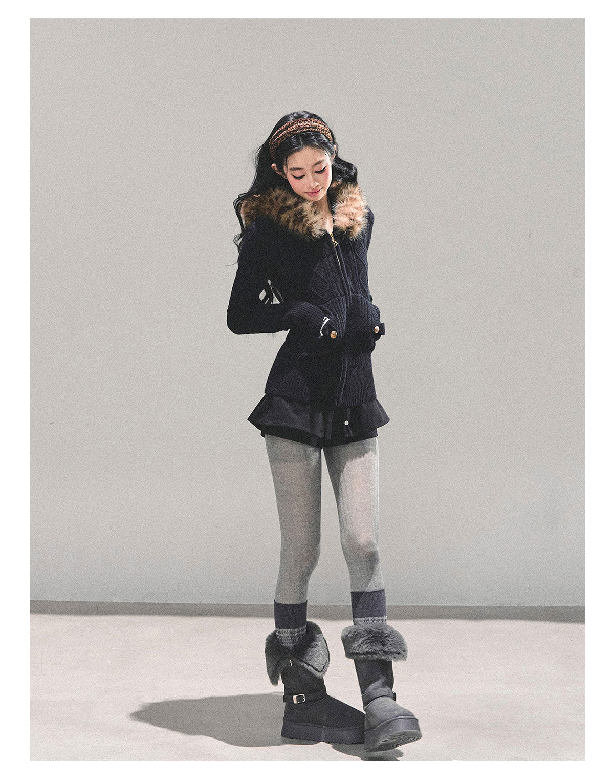 SHAOYEYAN "Only she wentby" - Women's winter American style hooded long sleeve cardigan sweater