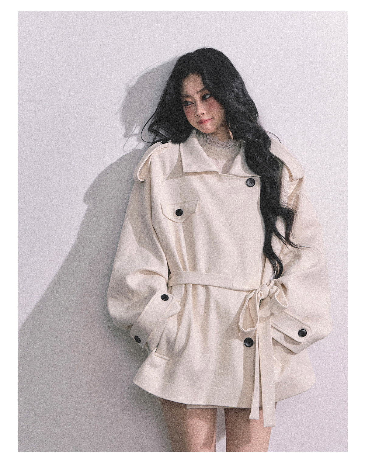 SHAOYEYAN Women's loose-fitting winter wool coat, flattering French-English style, "Shanghai Heiress"