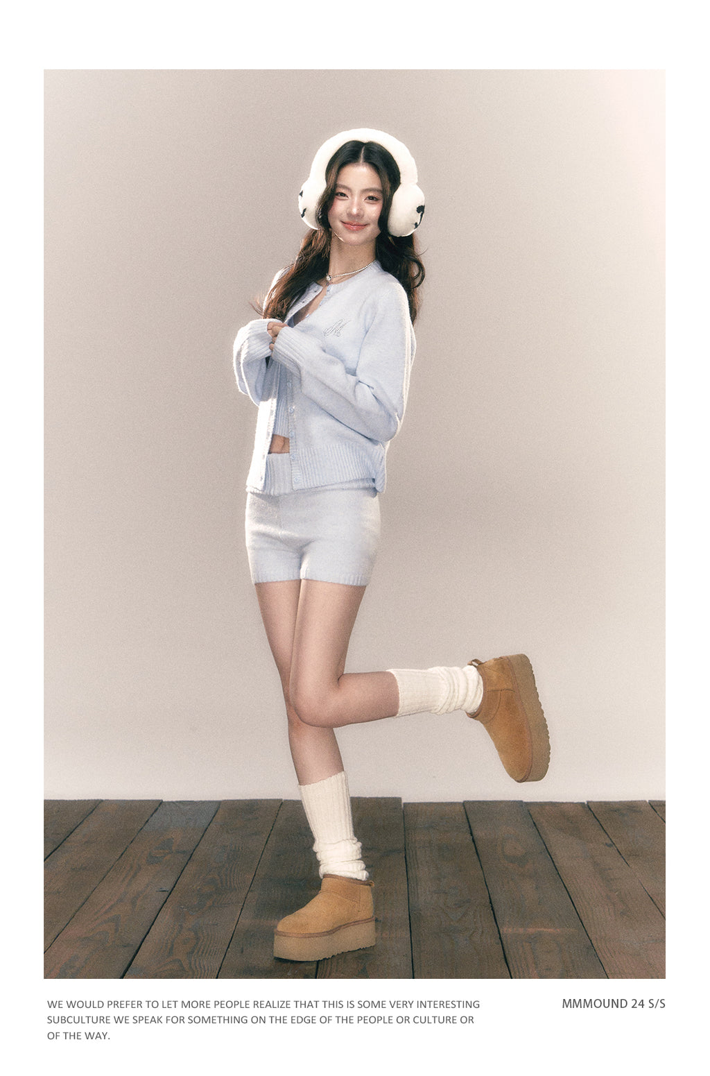MMMOUND women's round neck cardigan and new vest shorts for spring