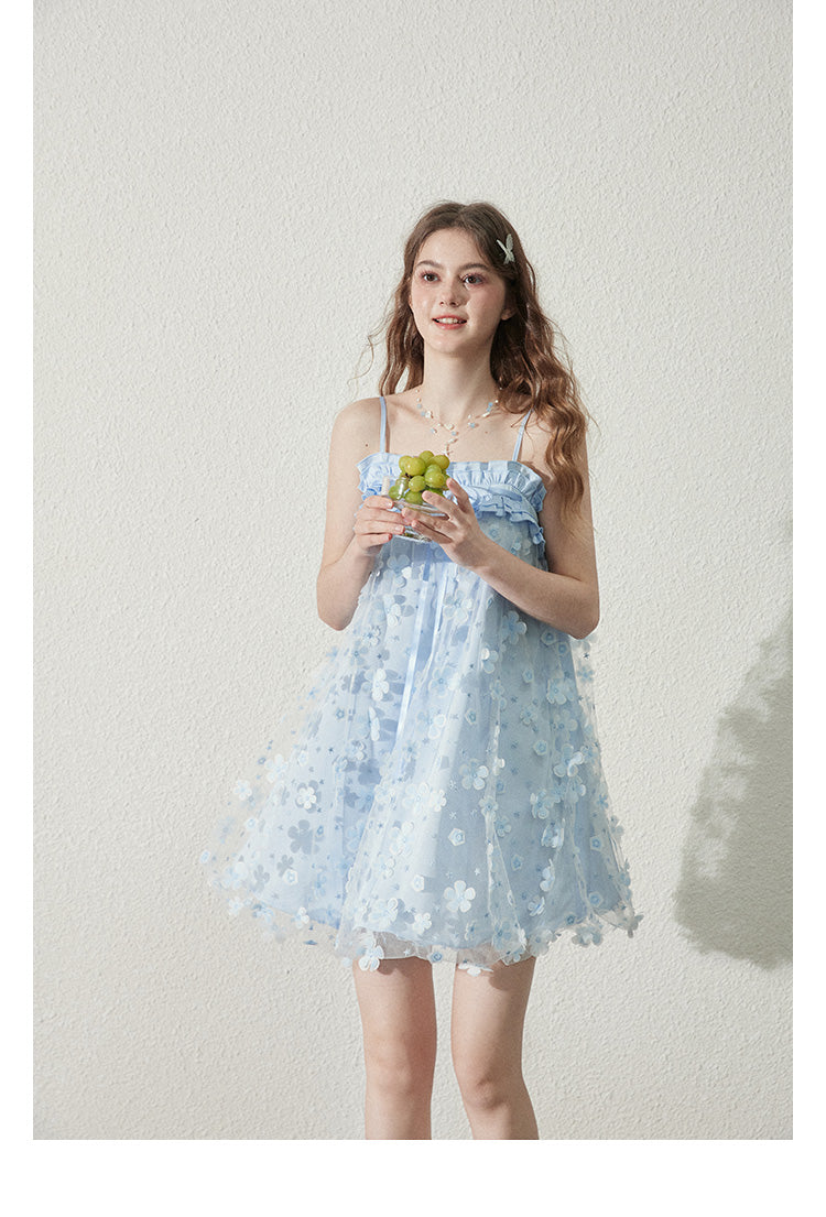 "Broken Star Glass" Callmelater Women's A-line Summer Mesh Princess Dress with Straps