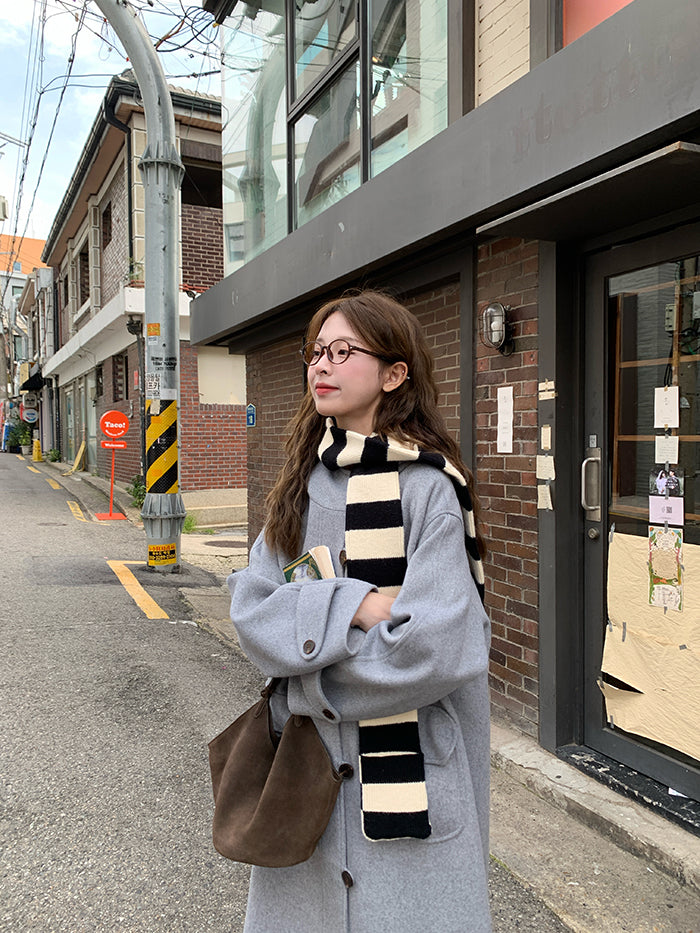 RAINY Women's Classic Single Breasted Hooded Wool Coat, Winter Design, Classic Style, Loose Fit, Versatile Wool Coat