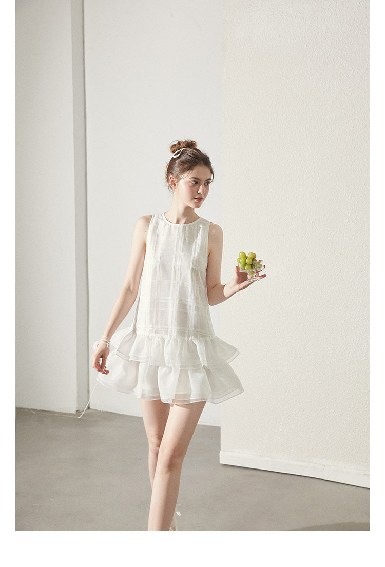 "Moon Swing" Ballet-style vest dress, organza fabric, fried cake tutu summer dress, Callmelater