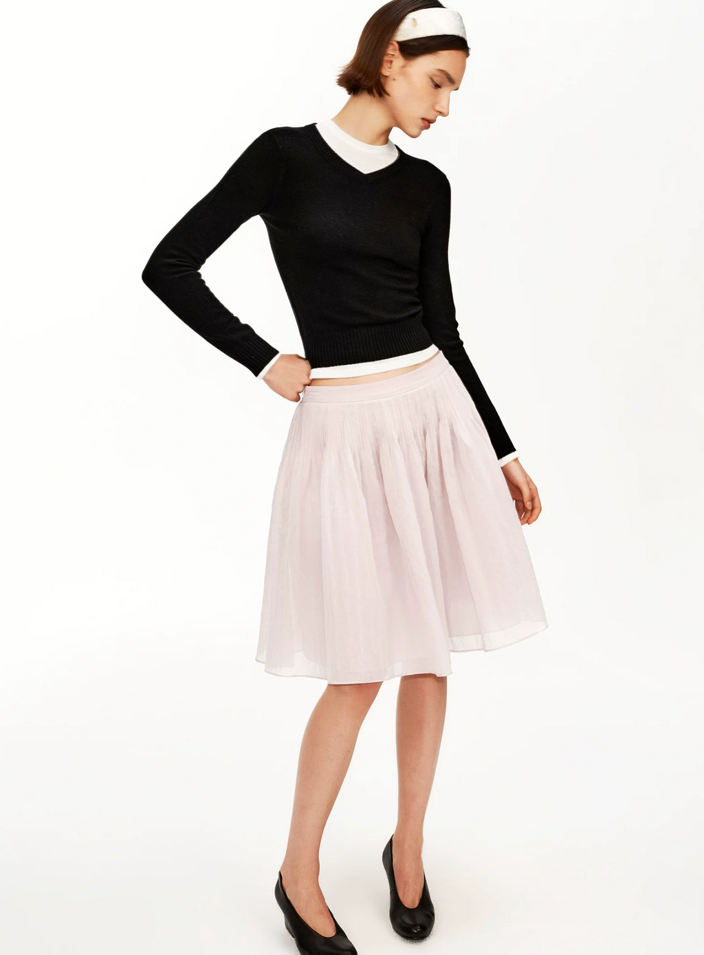 PUKI PUKI classic ballet flared skirt with pastel ruffles