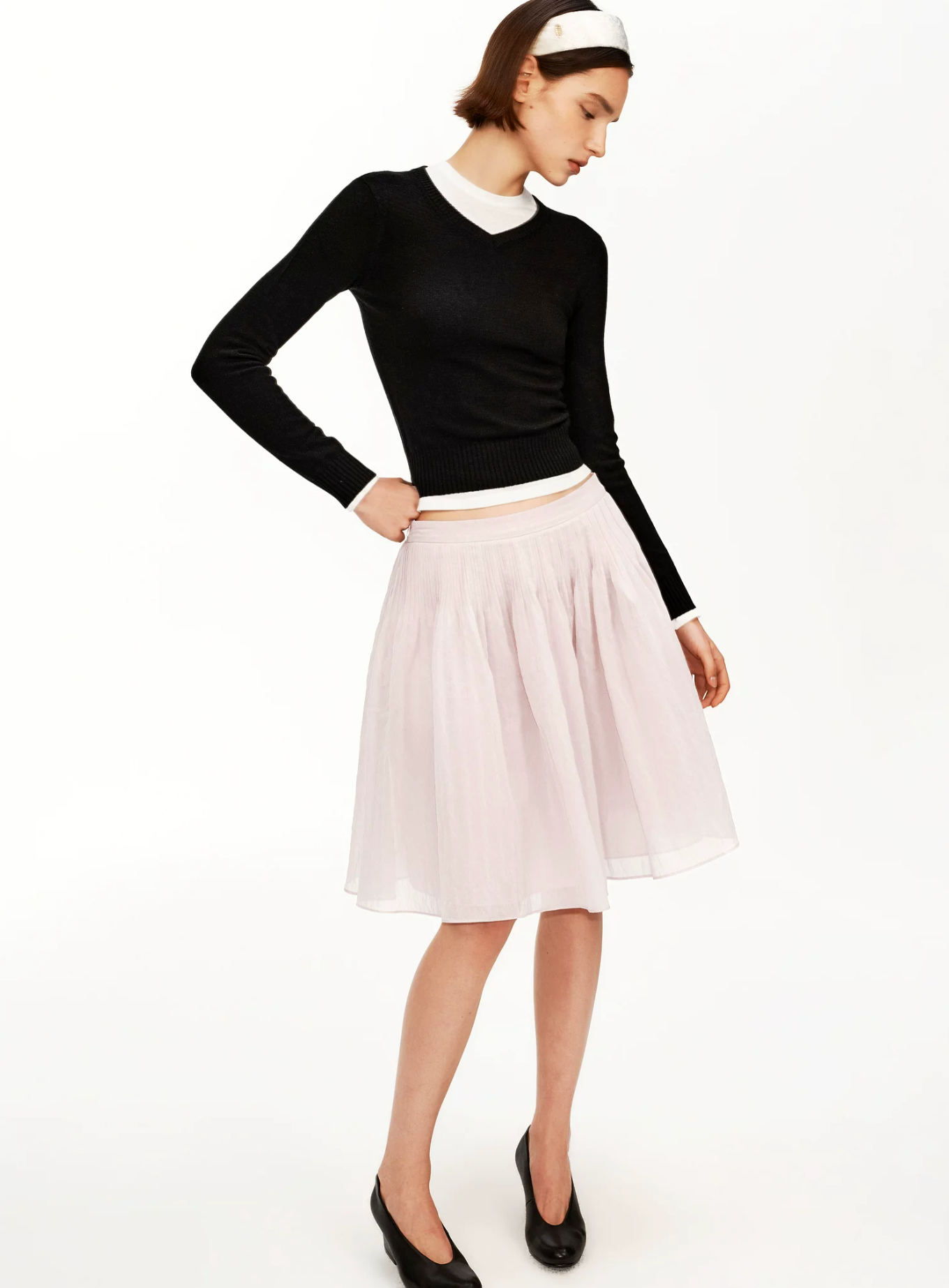 PUKI PUKI classic ballet flared skirt with pastel ruffles