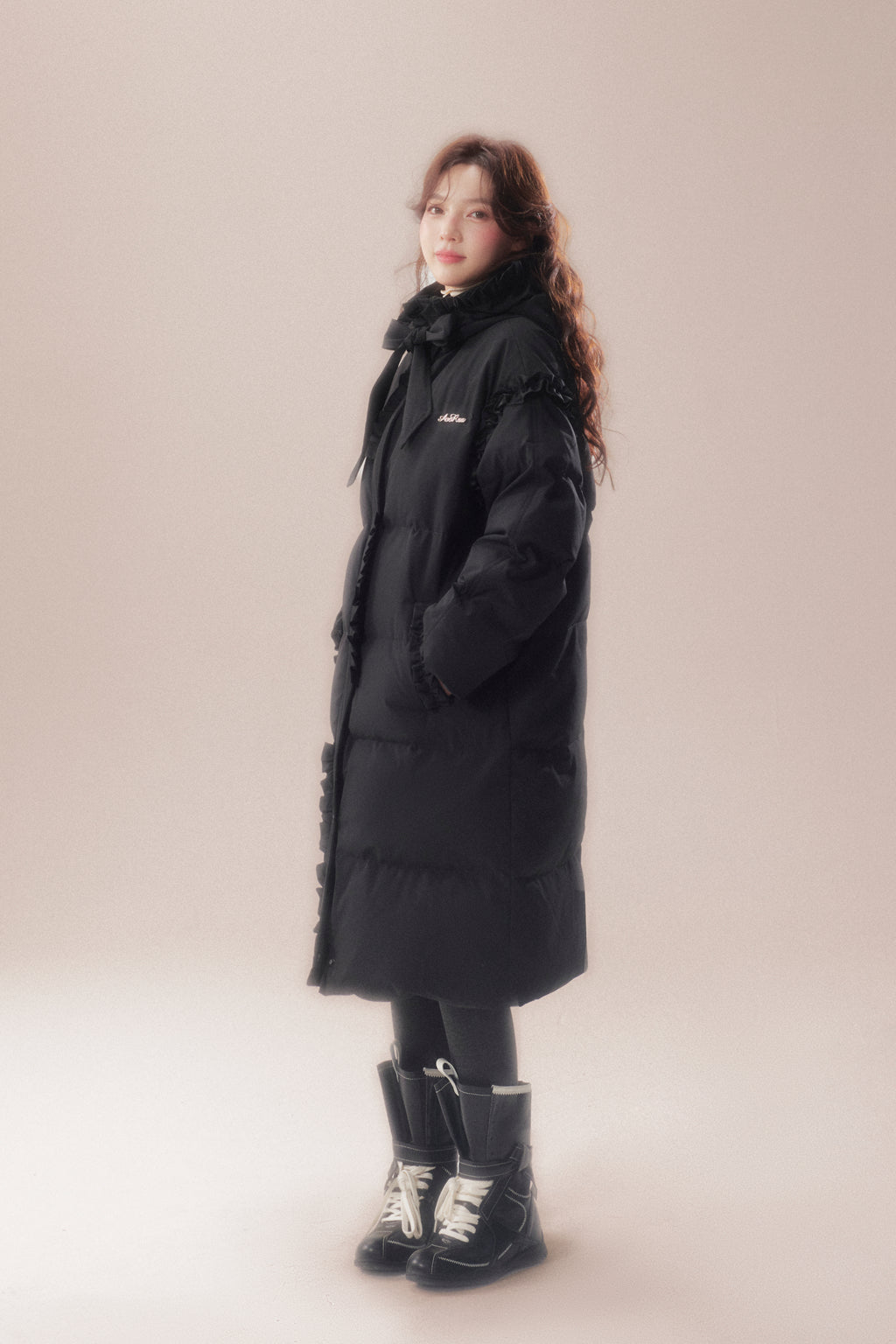 AORAA【極寒シリーズ】「雪国のあったか冬」オリジナルデザイン レーストリム付き防水ロングダウンジャケット第3世代