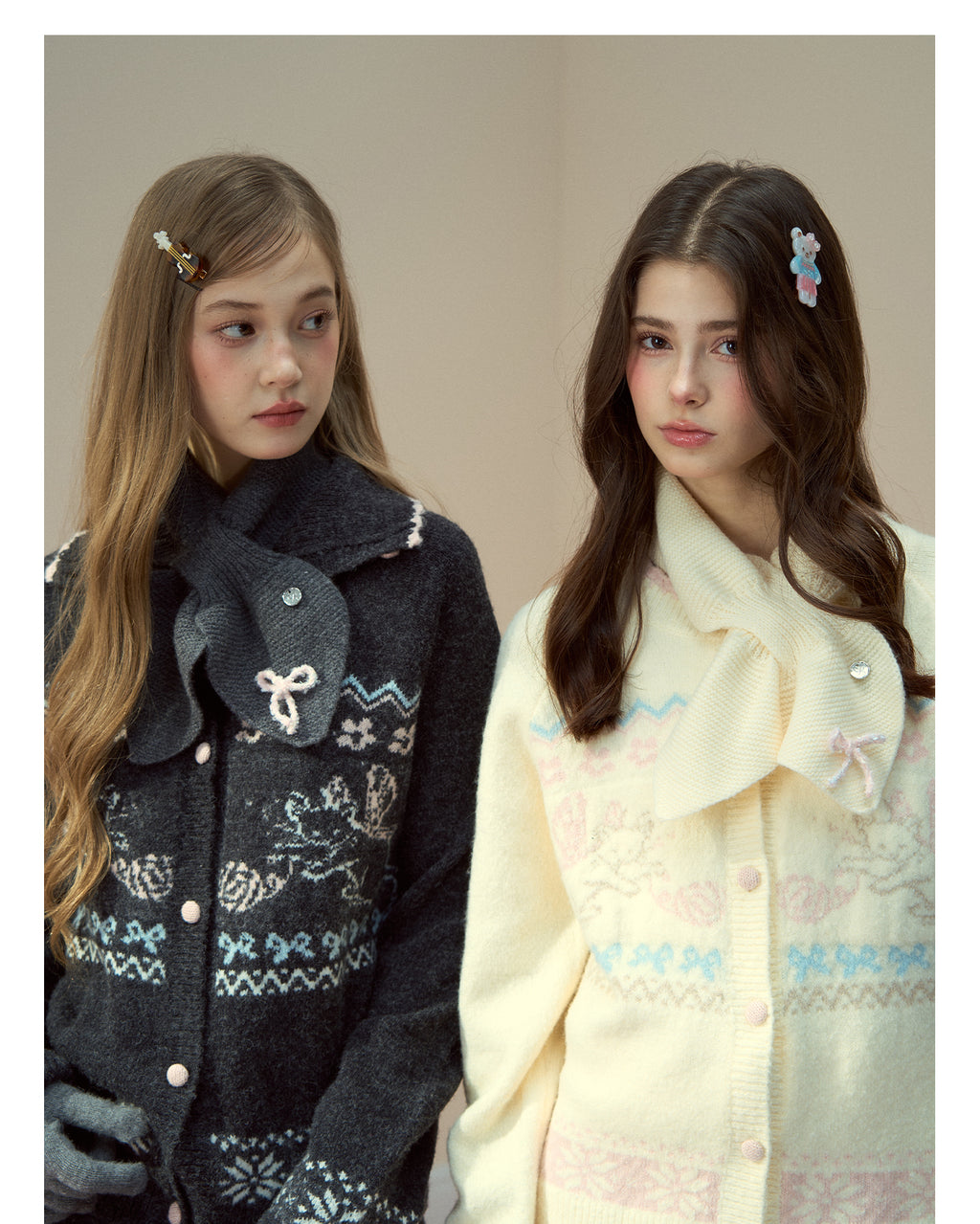 SUNSETPARK 100% Wool "Gift Series" Scarf/Neck Warmer by Sunset Park Winter Bow Girl