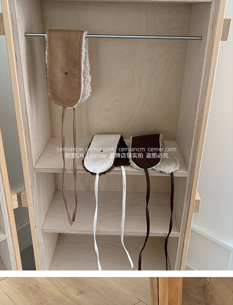 Zhang Yuanying style women's fleece earmuffs, perfect for cycling, warm and comfortable in winter.