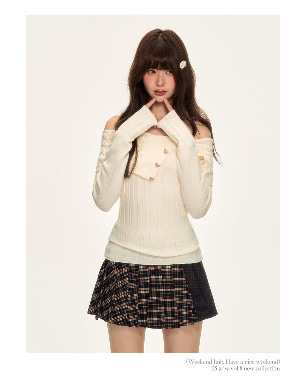 WeekendHub Women's Autumn Winter Premium Off-the-shoulder Long Sleeve Knitted Sweater Apricot Slim Fit Inner Sweater