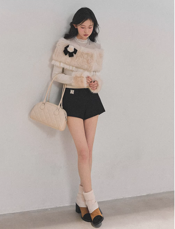 SHAOYEYAN Soft French-style lace mesh long-sleeved T-shirt "Whispers of Melting Snow" by AOMALM for women, winter coat.