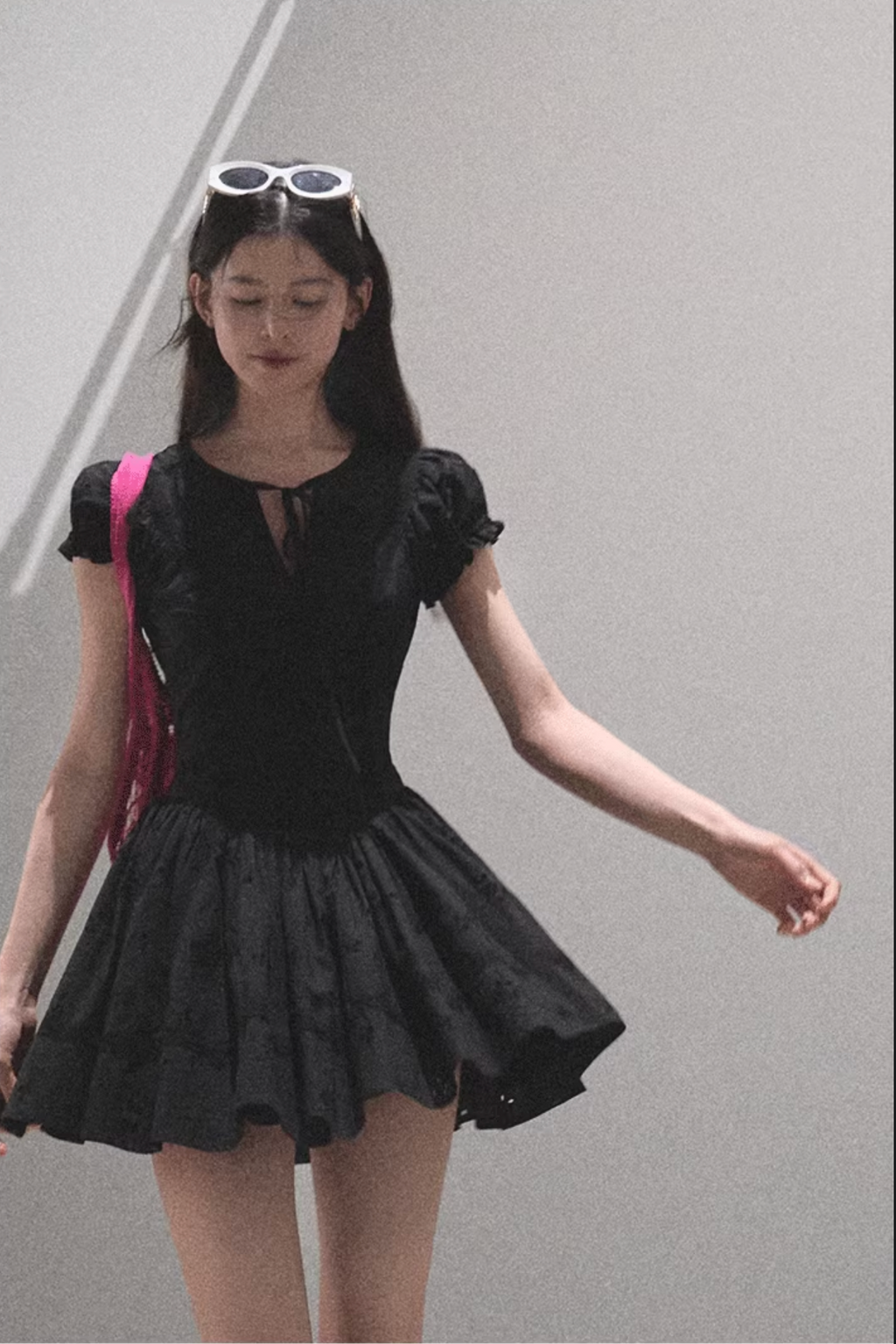 OAKMOO / "When You Love" 100% cotton French-style dress, fitted waist, embroidered pattern.