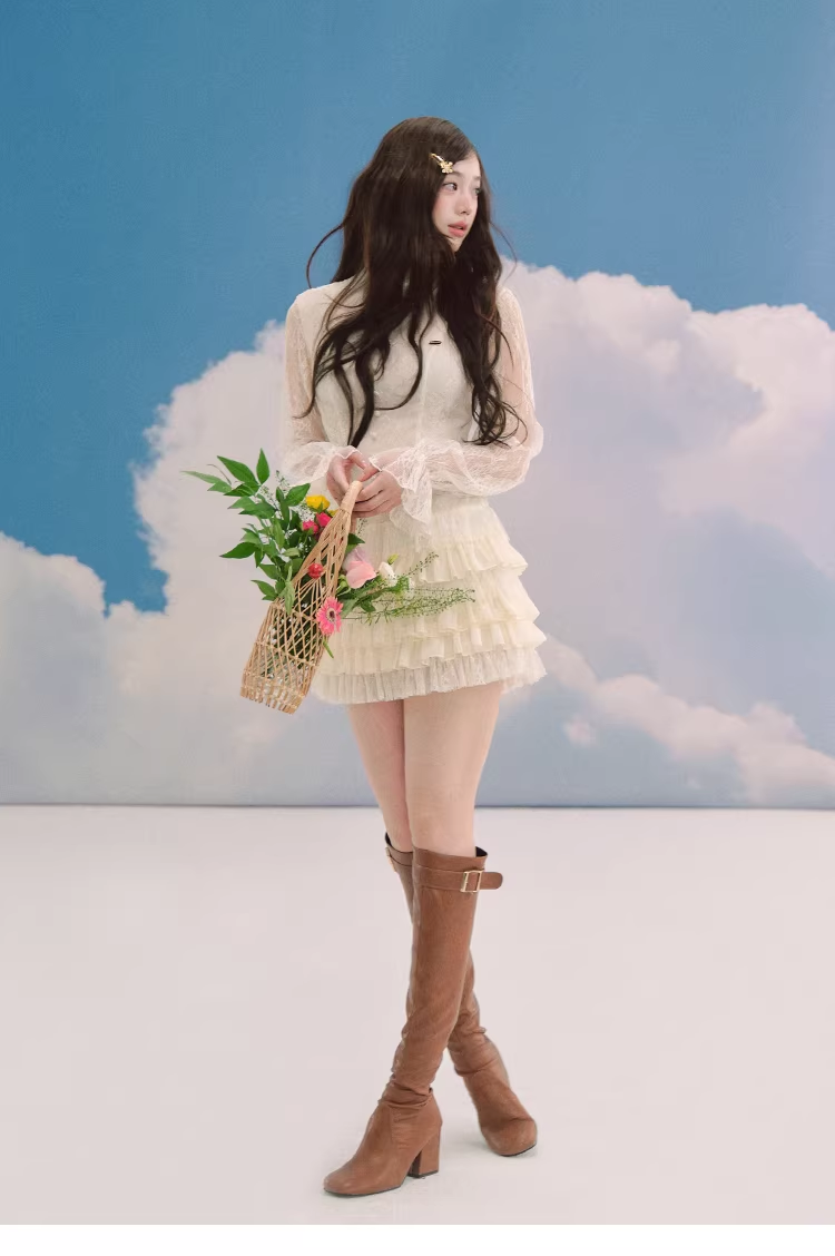 LALUNEDUCIEL Rose base, pure chiffon lace, gentle, sweet, suitable for women, spring