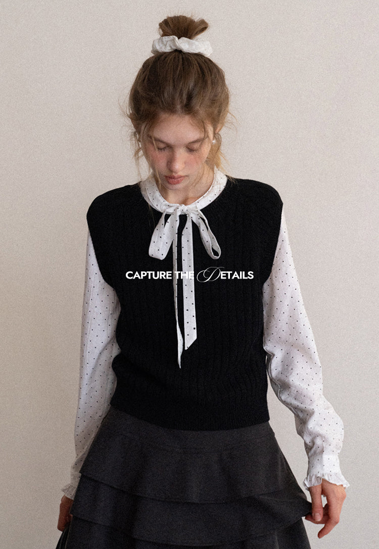 Korean style multi-layered round neck knitted sweater for women autumn and winter solid color, suitable for work EGGKA