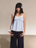 WEEKENDHUB Two-piece suit includes a color-matched tank top with lace trim, new style with halter neck and open back for women.