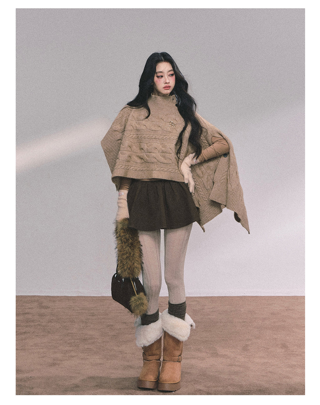 Shaoyeyan Women's Autumn Winter French Style High-end Knitted Wool Coat Loose Fit