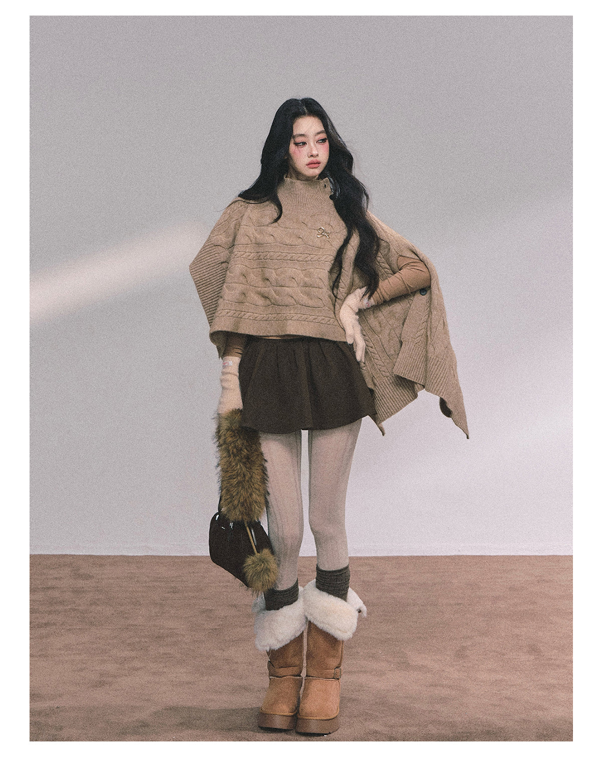 Shaoyeyan Women's Autumn Winter French Style High-end Knitted Wool Coat Loose Fit