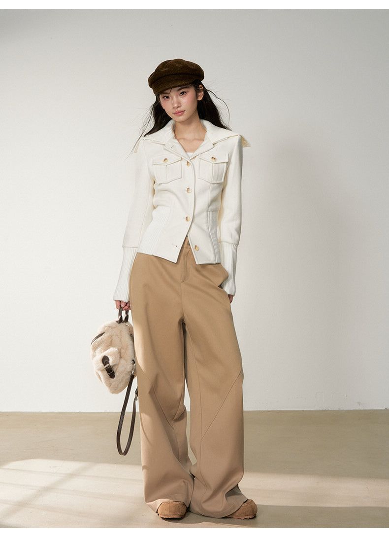 Soote Season Original Classic High Waisted Corduroy Cropped Coat