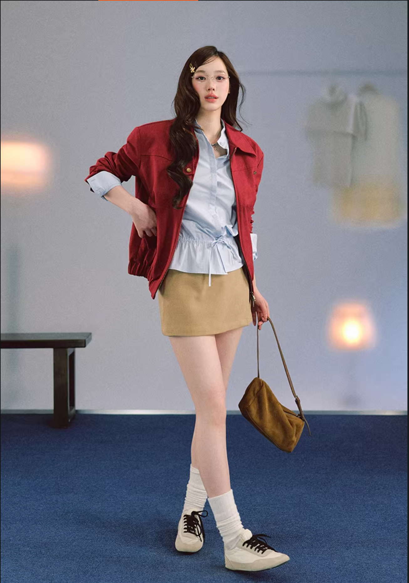LaluneDuCiel High quality women's jacket made of pure cotton, simple, classic design, with shoulder pads