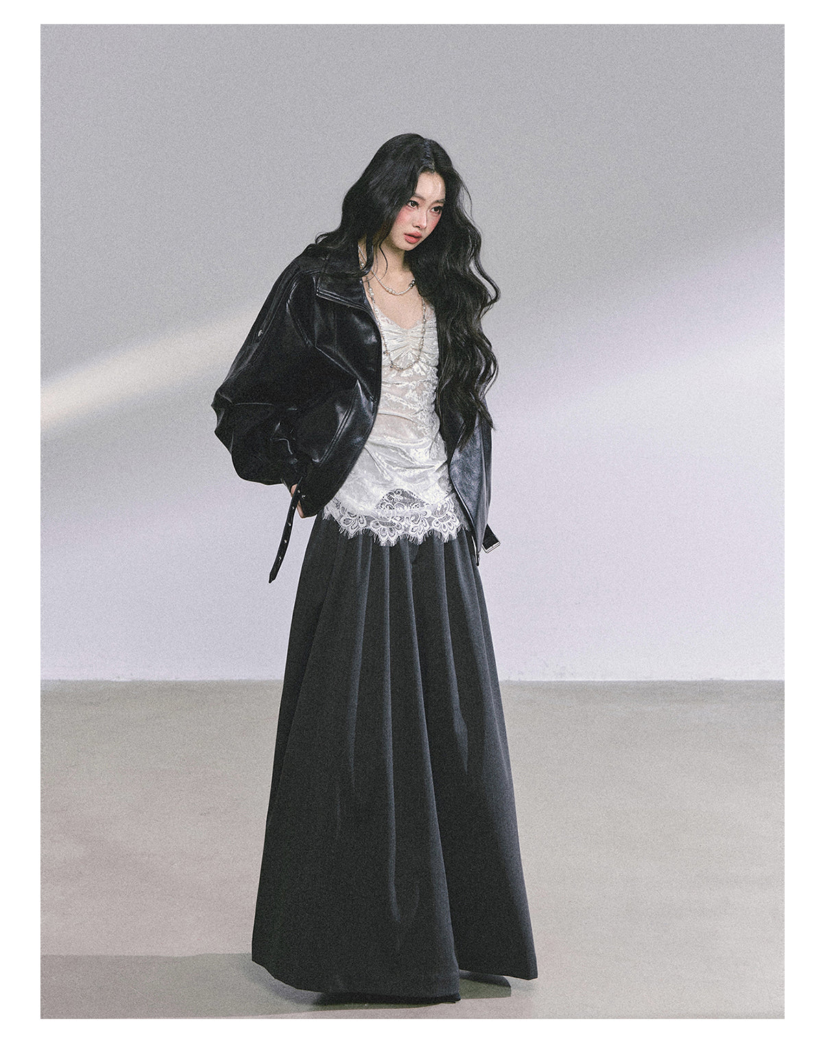 SHAOYEYAN Korean style comfortable wide leg pants for young women, loose straight leg pants, slim fit, gray long pants.