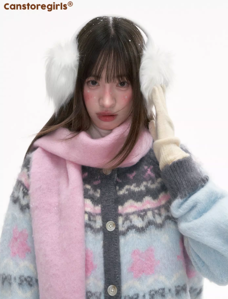 CANSTOREGILRS New Winter Knitted Cardigan 'Sweet Dream Blue Island'