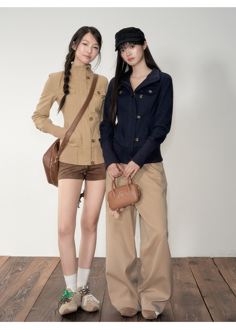 Soote Season Korean Style Turtleneck Zipper Slim Fit Jacket