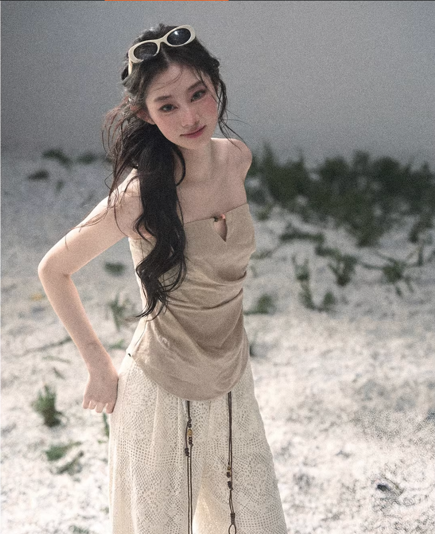 SHAOYEYAN "Moonlight Hazy Beauty" French V-neck sleeveless tank top Aomalm