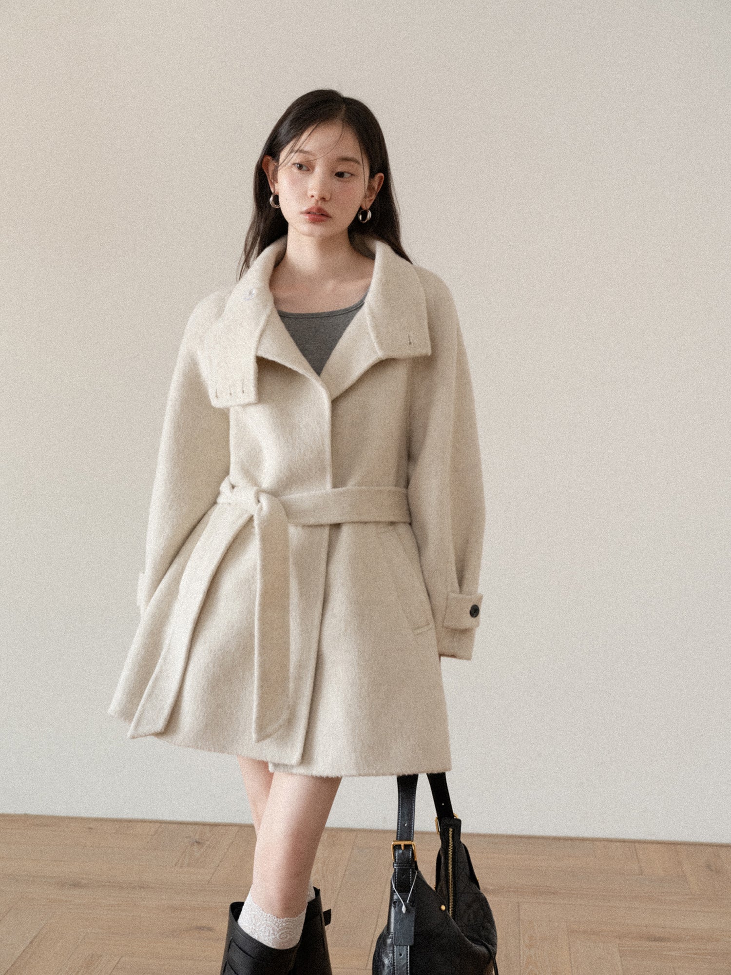 CANTONSTORY Yangcheng Story Korean style 70 double-sided wool coat made of fleece for women winter new design slimming waist