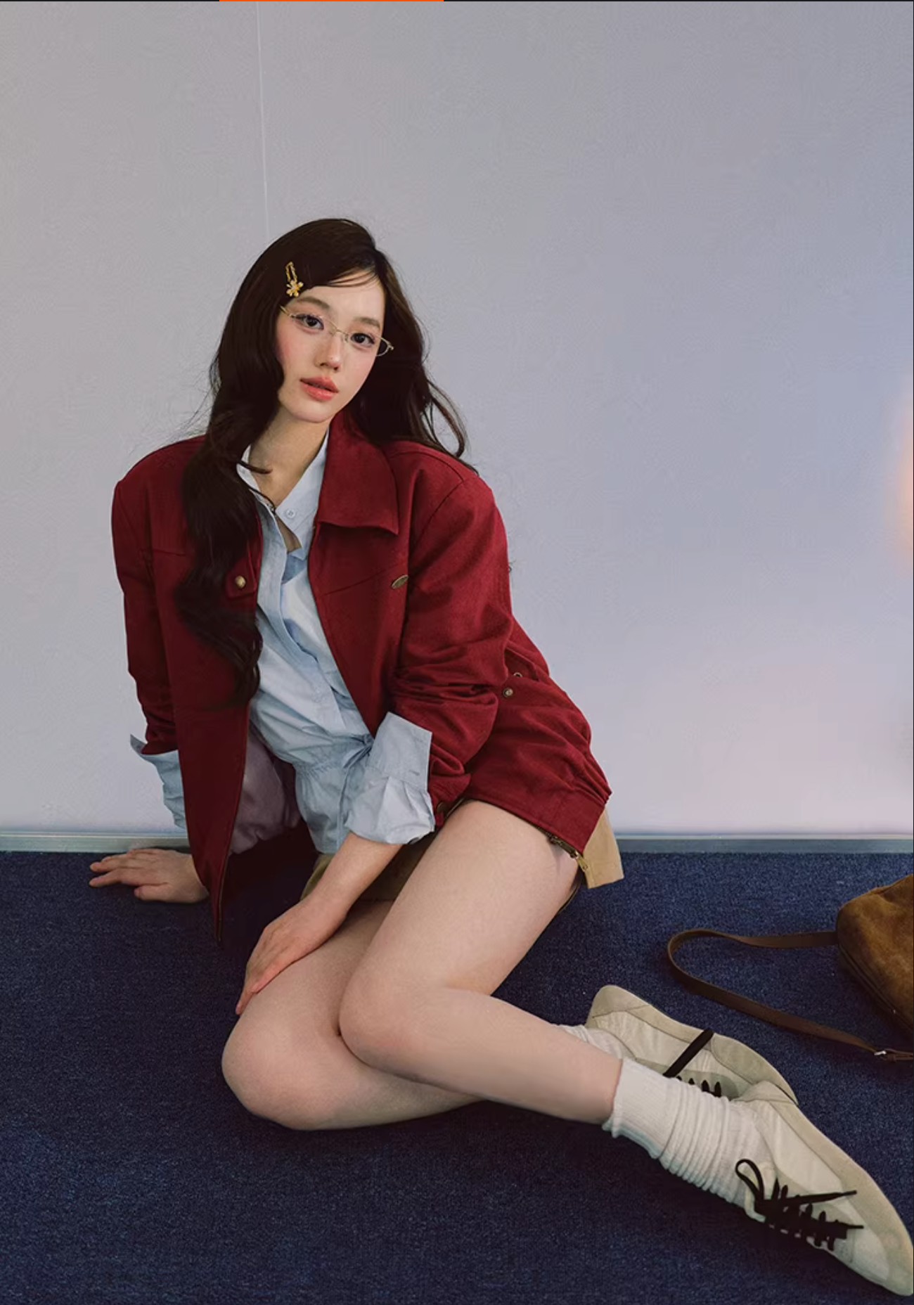 LaluneDuCiel High quality women's jacket made of pure cotton, simple, classic design, with shoulder pads