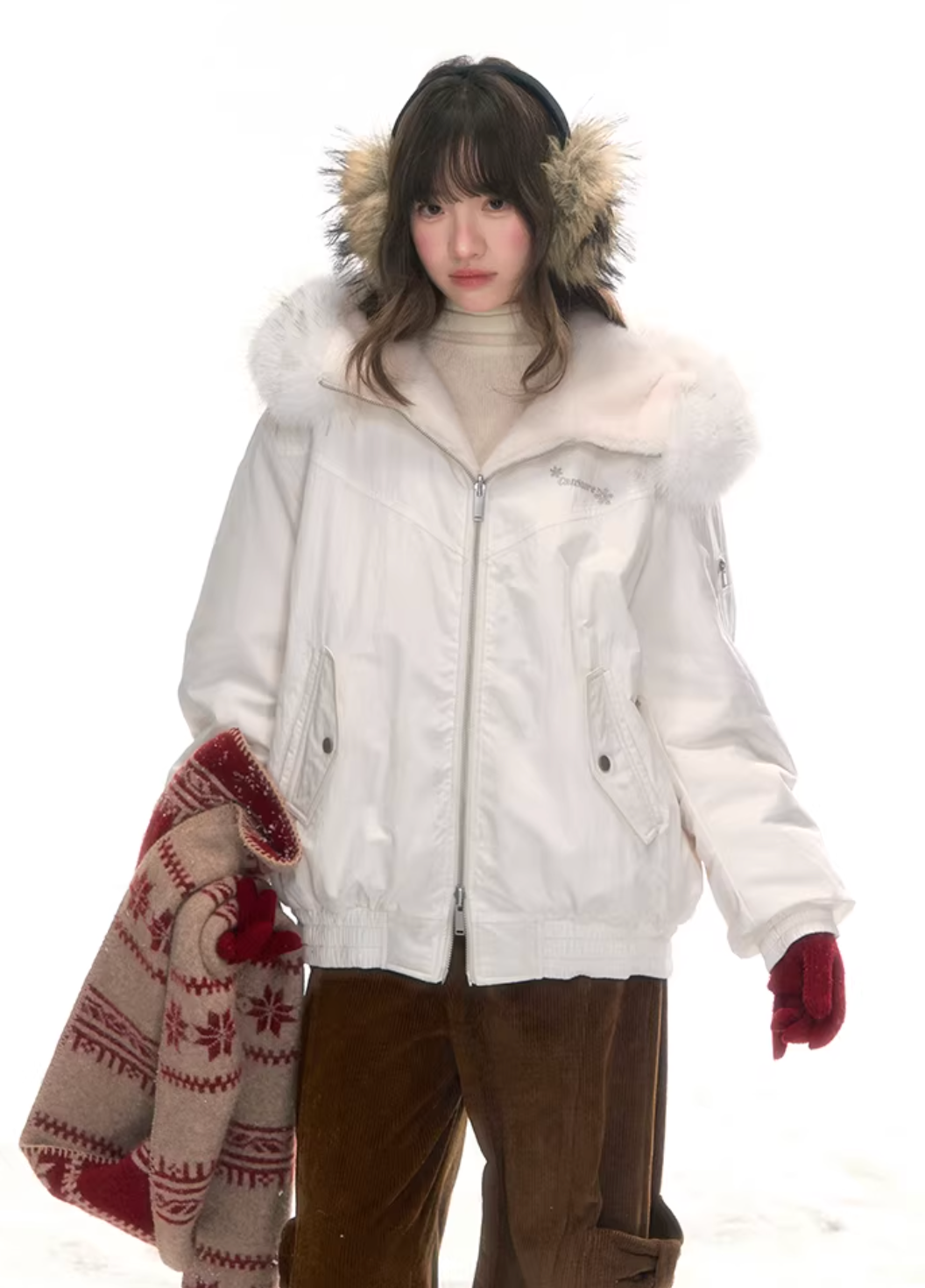 CANSTOREGIRLS 'Navigator's Diary' - New reversible short bomber jacket for women, made of cotton, perfect for winter.