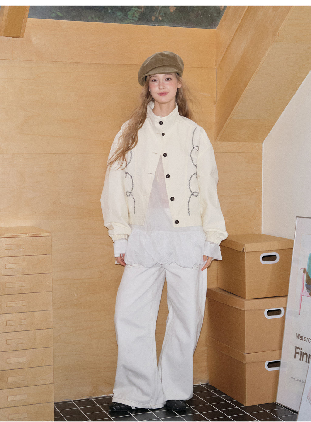 FEITIY New Autumn and Winter Fashion Retro Newsboy Cap Octagon Small Face Short Brim Corduroy Women's Baseball Cap