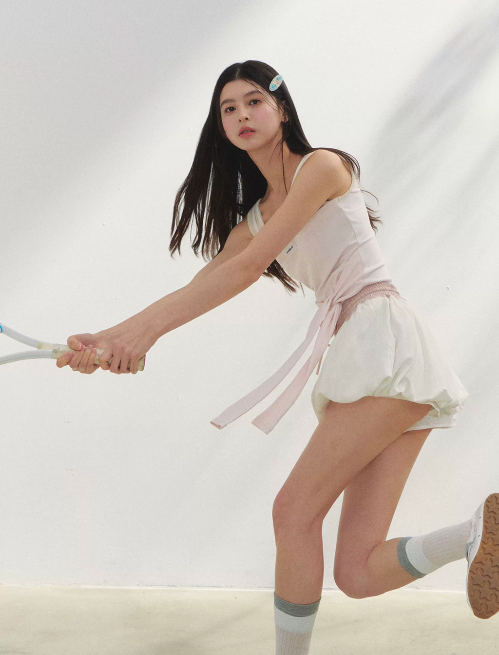 SUNSETPARK A playful, feminine lyocell tulip dress.
