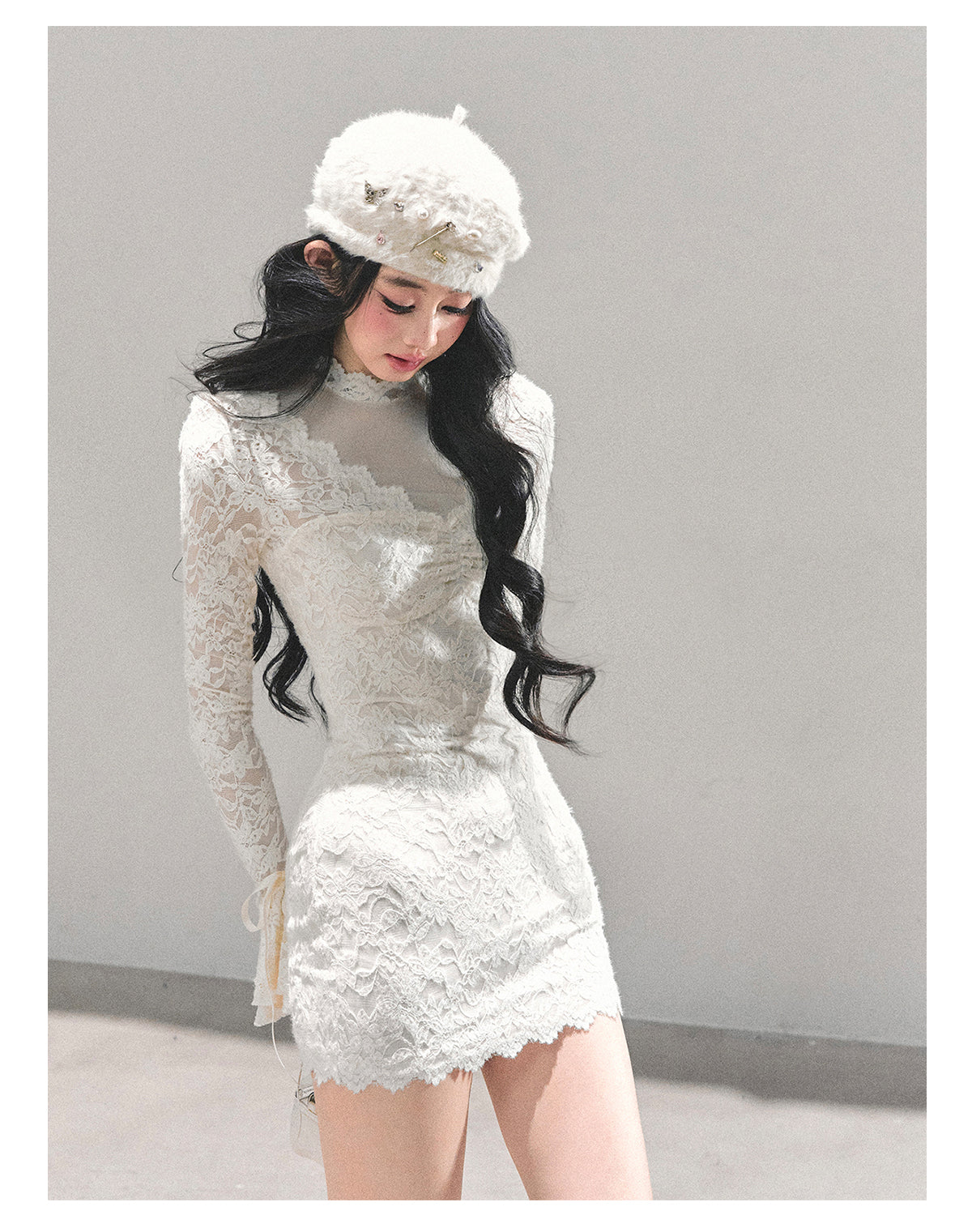 SHAOYEYAN Women's "Full Moon Moment" Long Sleeve Lace Dress (Winter)