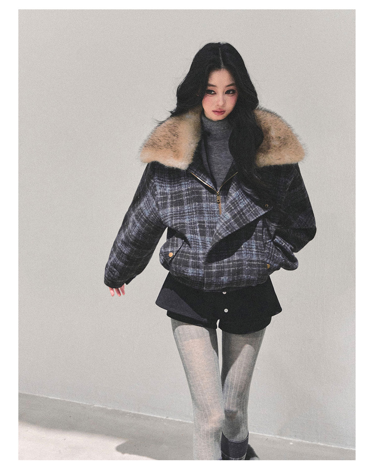 SHAOYEYAN Aomalm Women's Hepburn "She's Not as Dazzling as Fireworks" Thick Plaid Quilted Coat Winter Loose Coat