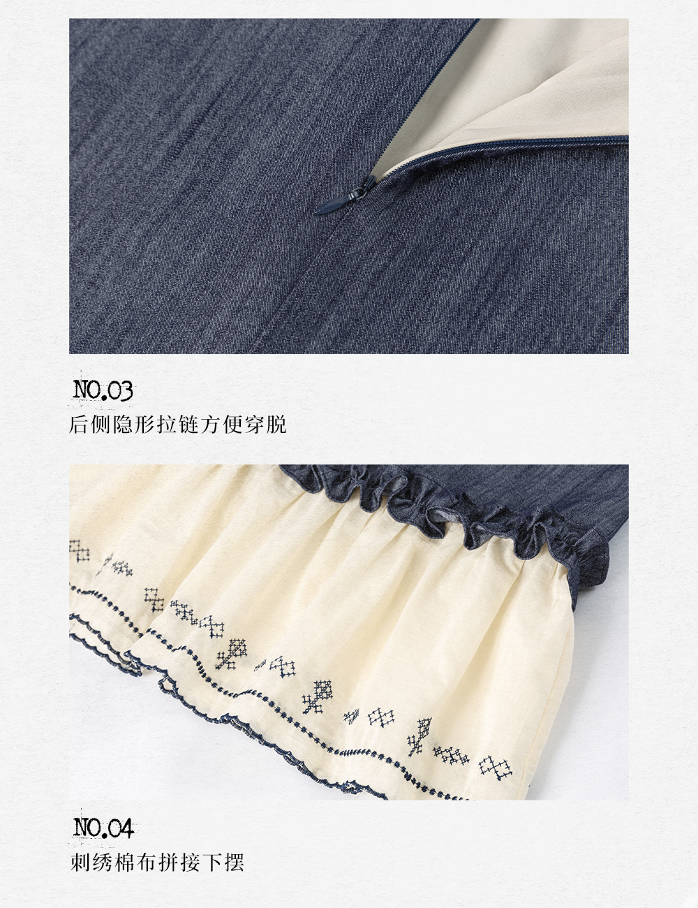 DORYDORY New Chinese style women's embroidered patchwork dress, super beautiful and unique design, blue dress.