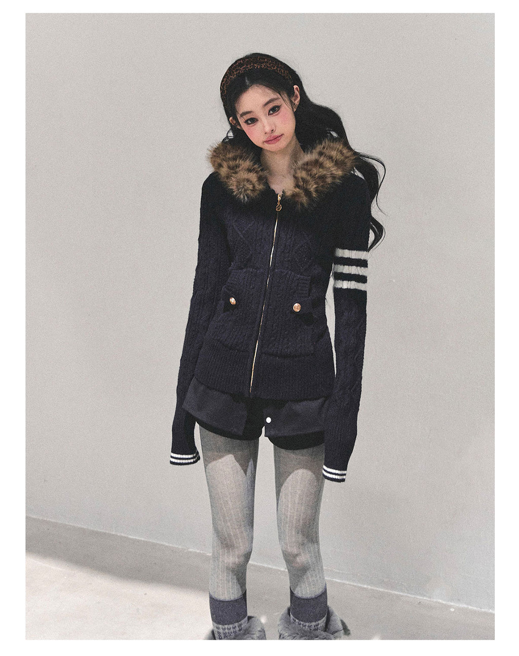 SHAOYEYAN "Only she wentby" - Women's winter American style hooded long sleeve cardigan sweater