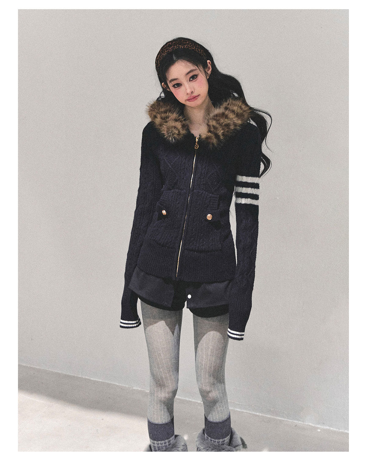 SHAOYEYAN "Only she wentby" - Women's winter American style hooded long sleeve cardigan sweater