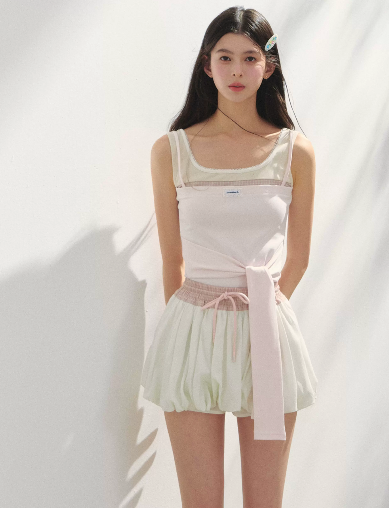 SUNSETPARK A playful, feminine lyocell tulip dress.