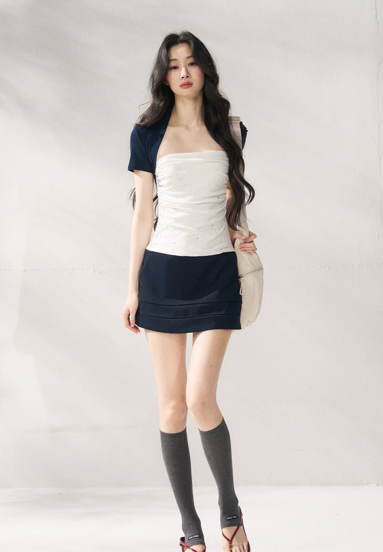 7SHIFTIN New simple, tight-fitting summer two-piece suit including jacket and short skirt