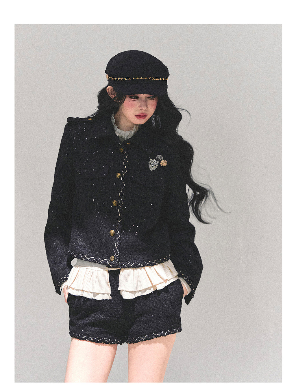 SHAOYEYAN Women's Chanel Style Rich Girl Suit, Three-Piece Winter Coat, Aomalm "Twilight Engulfs Me"